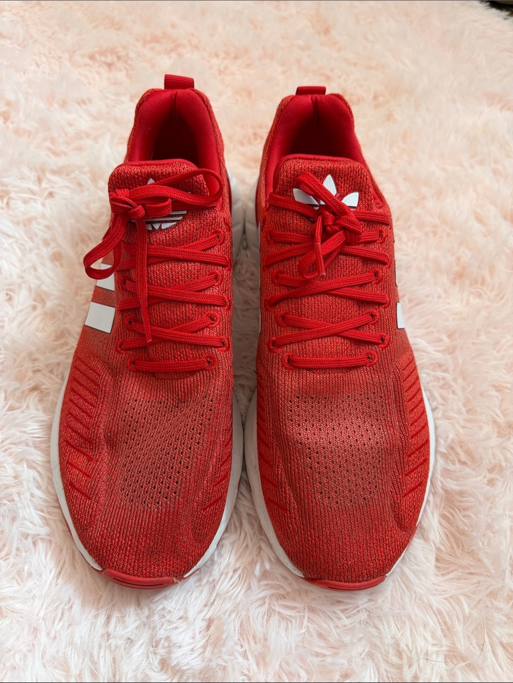 adidas Red Knit Lace-Up Men's Sneakers
